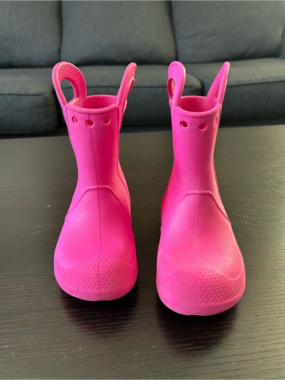 Crocs Kids' Handle Rain Boots - Bright Pink